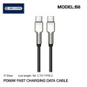 Jellico B8 Nailonpeaga Tsink Sulami Ühendus USB-C kuni USB-C Andmete ja PD Kiire 66W Laadimiskaabel 