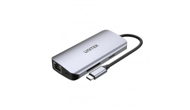 UNITEK ACTIVE HUB USB-C 2X HDMI 4K, RJ45, PD 100W