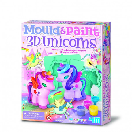 4M 3D Mould & Paint DIY Kipsi valamise komplekt „Säravad ükssarvikud“