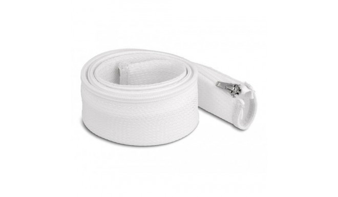 DeLOCK Braided Sleeve with zip fastener heat-resistant 1 m x 50 mm white