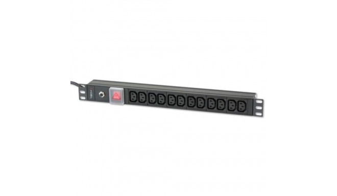 Techly Rack 19&quot; PDU 12 VDE outputs with C20 plug and Switch
