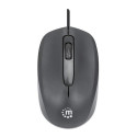 Manhattan Comfort II USB Wired Mouse, Black, 1000dpi, USB-A, Optical, Ambidextrous, Portable/Compact