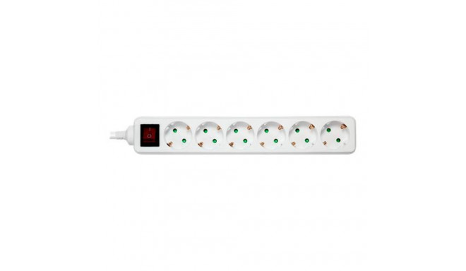 Deltaco GT-0650 power extension 1.5 m 6 AC outlet(s) Indoor White