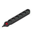 Maclean MCE225 power extension 1.5 m 6 AC outlet(s) Indoor Black