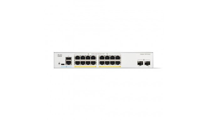 Cisco Catalyst 1200-16P-2G Smart Switch, 16 Port GE, PoE, 2x1GE SFP, Limited Lifetime Protection (C1