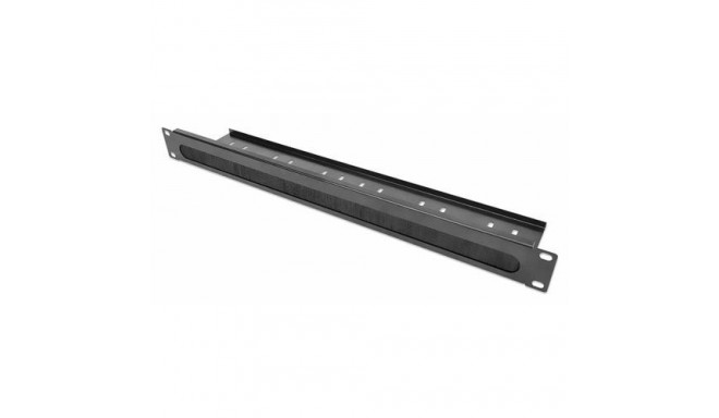 Intellinet 19" Cable Entry Panel with Cable Tray 2-Pack, with Brush, 1U, Black, 2pcs in a B