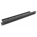 Intellinet 19" Cable Entry Panel with Cable Tray 2-Pack, with Brush, 1U, Black, 2pcs in a B