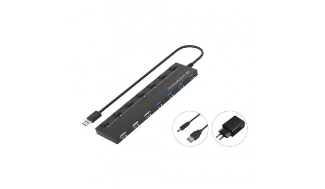 Conceptronic HUBBIES 7-Port USB 3.0/2.0 HUB with Power Adapter