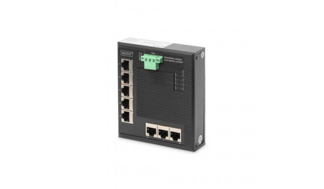 Digitus 8 Port Gigabit Ethernet Network Switch, Flat, Industrial, Unmanaged