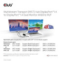CLUB3D Multistream Transport (MST) Hub DisplayPort™1.4 to DisplayPort™1.4 Dual Monitor 4K60Hz M/F