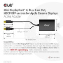 CLUB3D Mini DisplayPort to Dual Link DVI, HDCP OFF version for Apple Cinema Displays Active Adapter