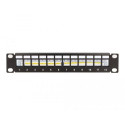 DeLOCK 10″ Keystone Patch Panel 12 port with strain relief 1U black