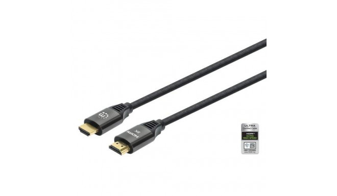 Manhattan HDMI Cable with Ethernet, 8K@60Hz (Ultra High Speed), 3m (Braided), Male to Male, Black, 4