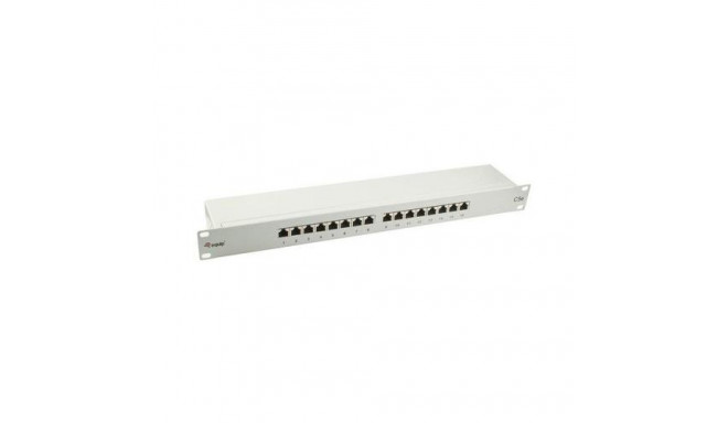 Equip 327316 Premium 16-Port Cat.5e Shielded Patch Panel, Light Grey