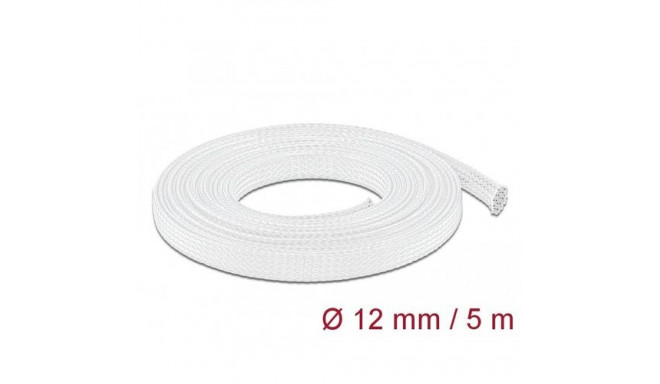 DeLOCK Braided Sleeve stretchable 5 m x 12 mm white