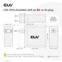 CLUB3D Travel Charger 140 Watt GaN technology, Single port USB Type-C, Power Delivery(PD) 3.1 Suppor