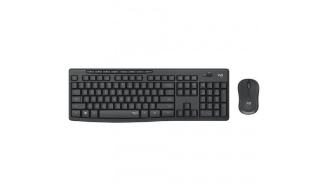 Logitech MK295 Silent Wireless Combo keyboard Mouse included Office USB QWERTZ German Graphite