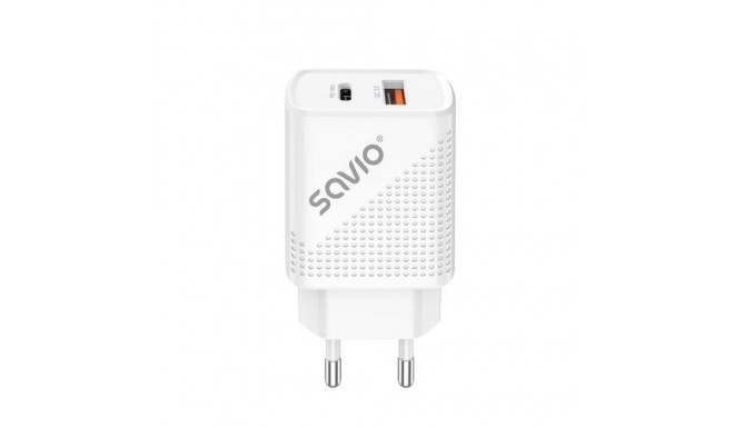 Savio LA-04 USB Type A &amp; Type C Quick Charge Power Delivery 3.0 Indoor Smartphone, Tablet Wh