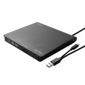 Savio AK-59 External slim CD/DVD Recorder R/RW - USB-C/USB-A black optical disc drive DVD±RW