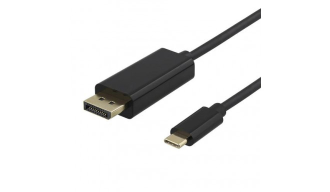 Deltaco USBC-DP200 video cable adapter 2 m USB Type-C DisplayPort Black