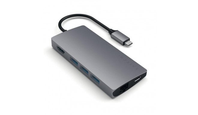 Satechi Multi-Port Adapter V2 Dock st. USB 3.2 Gen 1 (3.1 Gen 1) Type-C Grey