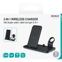 Deltaco QI-1036 mobile device charger Headphones, Mobile phone, Smartwatch Black Battery, USB Wirele