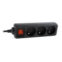 Gembird EG-PSU3F-01 surge protector Black 3 AC outlet(s) 230 V 0.6 m