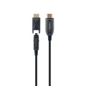 Gembird CCBP-HDMID-AOC-50M HDMI cable HDMI Type D (Micro) HDMI Type A (Standard) Black