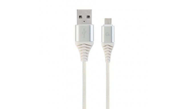 Gembird CC-USB2B-AMMBM-1M-BW2 USB cable USB 2.0 Micro-USB B USB A Silver, White