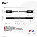 CLUB3D USB Gen1 Type-C Extension Cable 5Gbps 60W(20V/3A) 4K60Hz M/F 2m/6.56ft