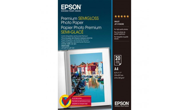 Epson Premium Semi-Gloss Photo Paper - A4 - 20 Sheets