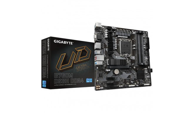 GIGABYTE B760M DS3H DDR4 Motherboard - Supports Intel Core 14th Gen CPUs, 6+2+1 Phases Digital VRM, 