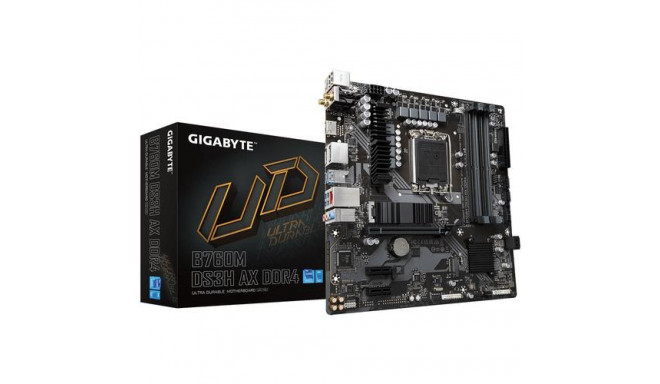 GIGABYTE B760M DS3H AX DDR4 Motherboard - Supports Intel Core 14th Gen CPUs, 6+2+1 Phases Digital VR