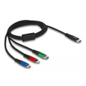 DeLOCK USB Charging Cable 3 in 1 USB Type-C™ to Lightning™ / Micro USB / USB Type-C™ 1 m