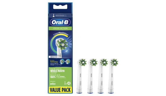 Oral-B CrossAction Replacement Brush Heads with CleanMaximiser Technology, 4 pcs