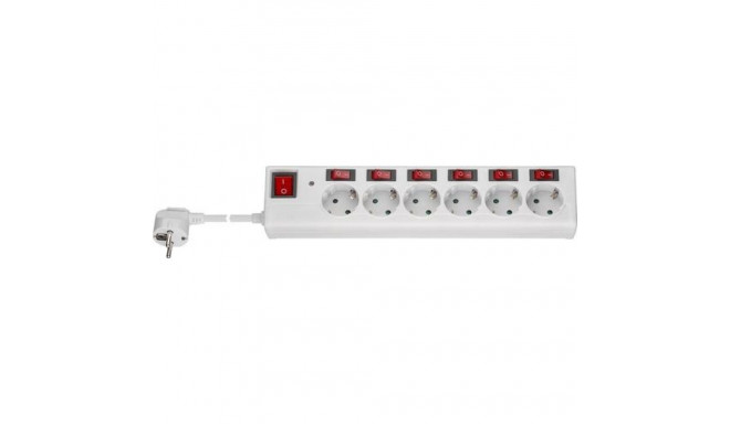 Goobay 6-Way Surge-Protected Power Strip with Switch, 1.5 m