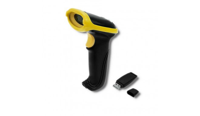 Qoltec 50862 barcode reader Handheld bar code reader 1D Laser Black, Yellow
