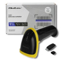 Qoltec 50862 barcode reader Handheld bar code reader 1D Laser Black, Yellow
