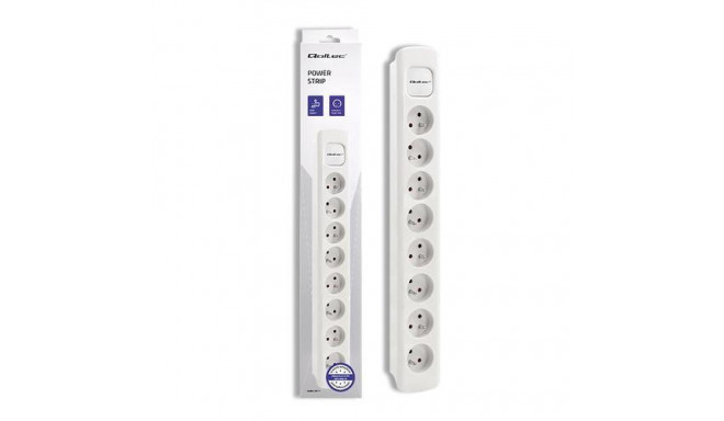 Qoltec 50280 power extension 1.8 m 8 AC outlet(s) Indoor White