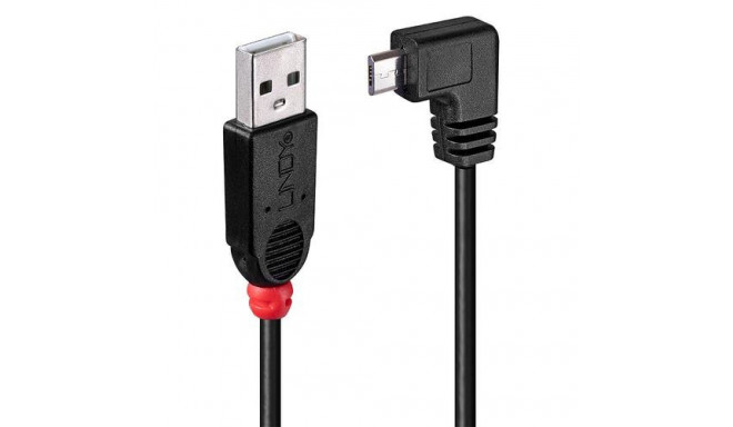 Lindy 0.5m USB 2.0 Cable - Type A to Micro-B Cable, 90 Degree Right Angle