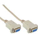 InLine null modem cable DB9 female / female, assembled, grey, 2m