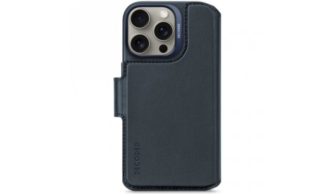 Decoded Leather Detachable Wallet MagSafe Case with Wallet for iPhone 16 Pro - Blue