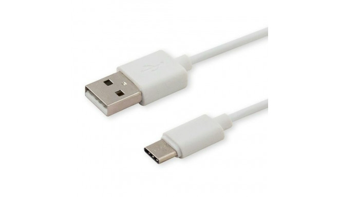 USB A - USB C Kaabel Savio CL-125 Valge 1 m