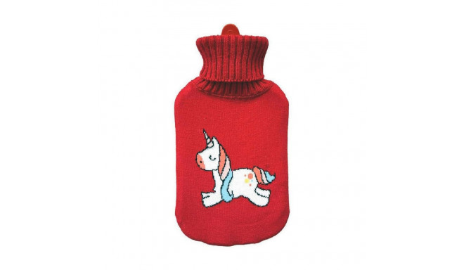 Hot Water Bottle EDM 76778 Red Unicorn Wool 2 L Plastic