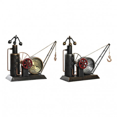 Table clock DKD Home Decor Golden Silver Vintage (2 Units)