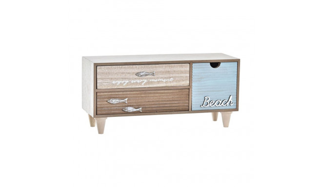 Jewelry box DKD Home Decor Brown Turquoise Wood 34 x 13 x 16 cm