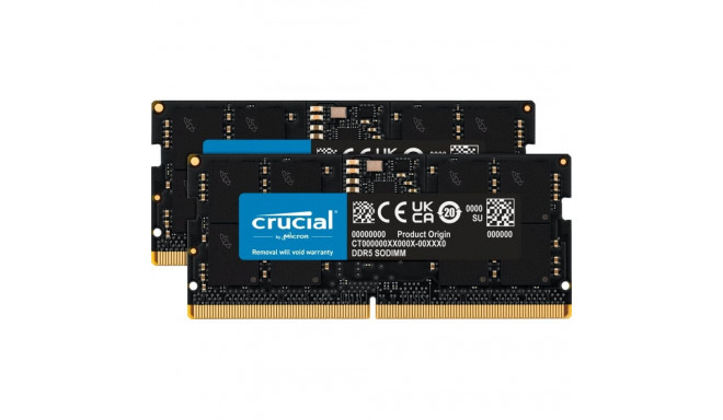 Crucial SODIMM Laptop Memory, DDR5, 48GB, 5600MHz, CL46 (CT2K24G56C46S5)