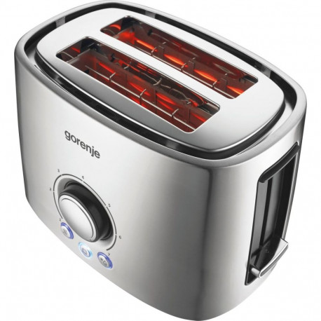 Gorenje | Toaster | T1000E | Power 1000 W | Number of slots 2 | Housing material  Metal | Stainless 