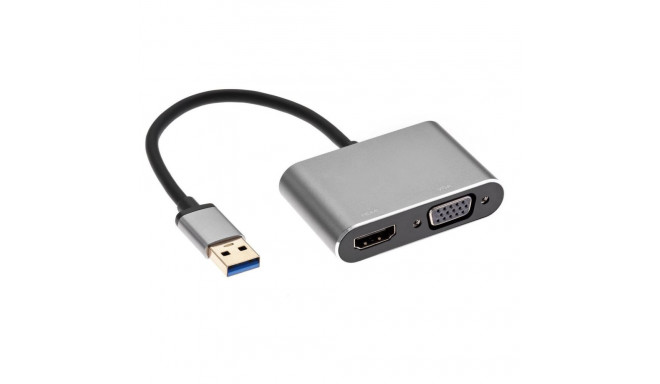 RoGer DrongDisplay Adapter USB to VGA/HDMI + Audio / iOS/Android/Windows/macOS