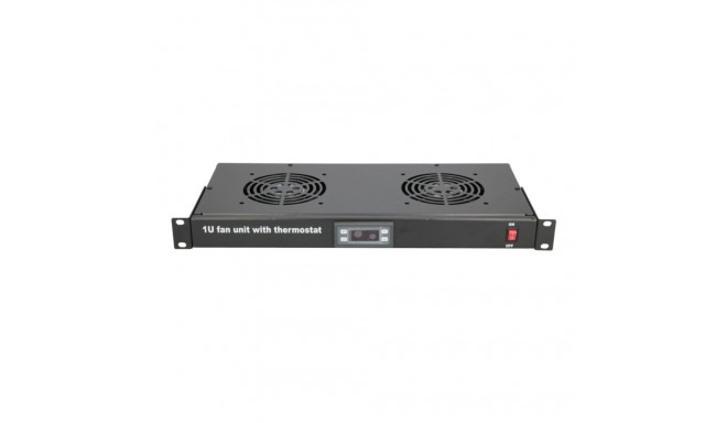 Extralink ventilaatoripaneel 19", 2 ventilaatorit, termostaadiga